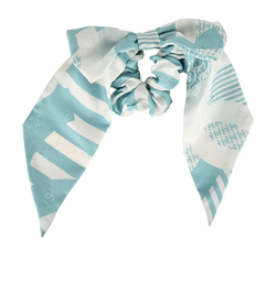 Chanel CC Bow Scrunchie, Silk, Blue/White, MII, B, 3*